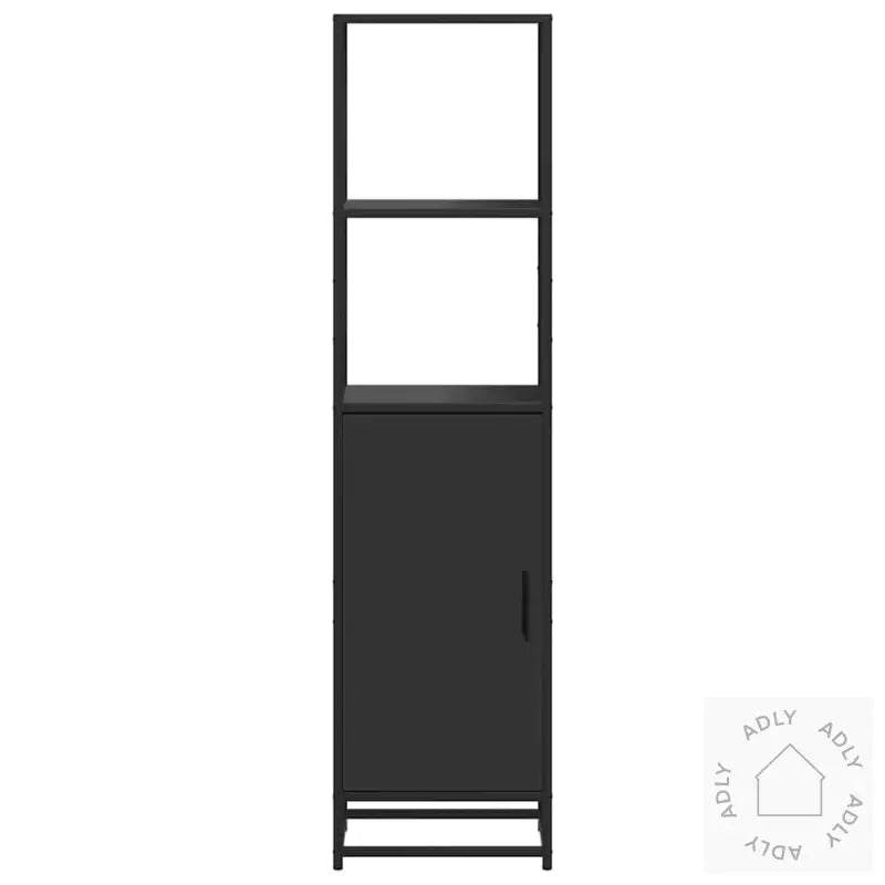 Highboard Svart 35,5X35X139 Cm Konstruert Tre Og Metall