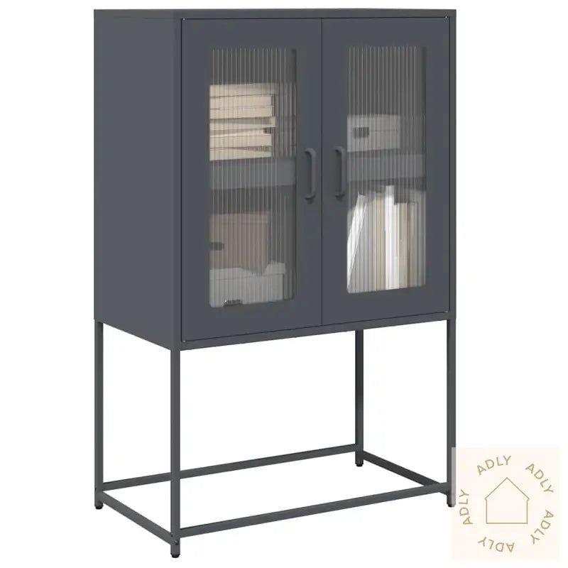 Highboard Antrasitt 68X39X107 Cm Stål