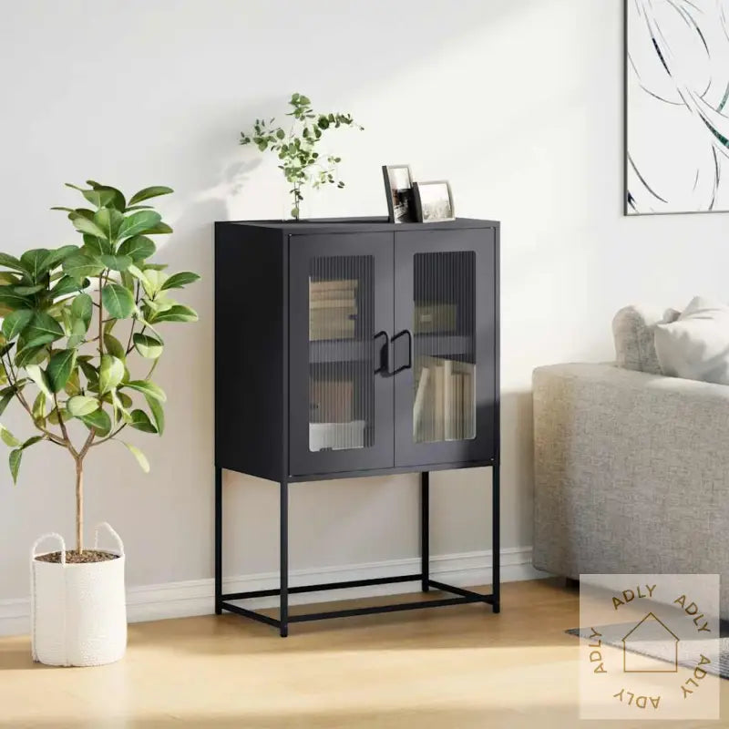 Highboard Antrasitt 68X39X107 Cm Stål