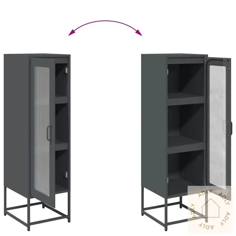 Highboard Antrasitt 36X39X123 Cm Kaldvalset Stål