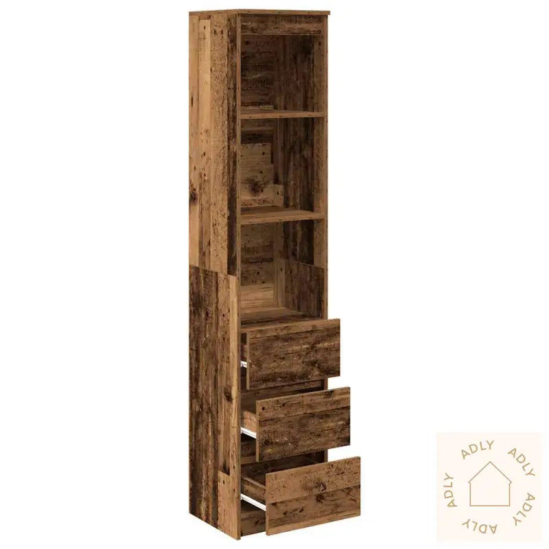Highboard Gammelt Tre 37,5X35X180 Cm Konstruert Tre