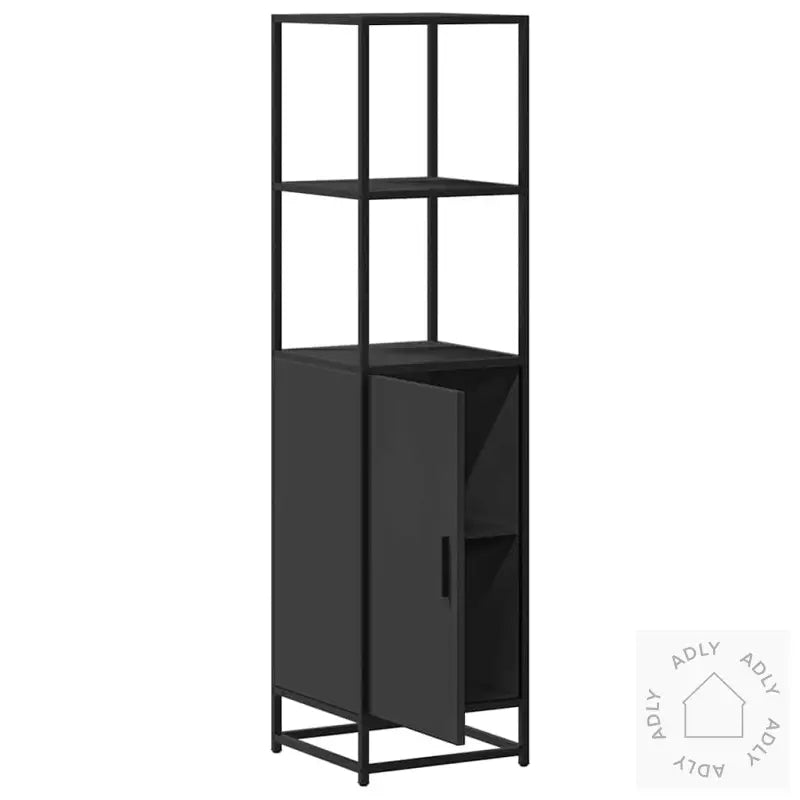 Highboard Svart 35,5X35X139 Cm Konstruert Tre Og Metall
