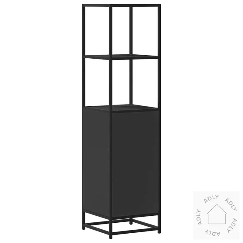 Highboard Svart 35,5X35X139 Cm Konstruert Tre Og Metall