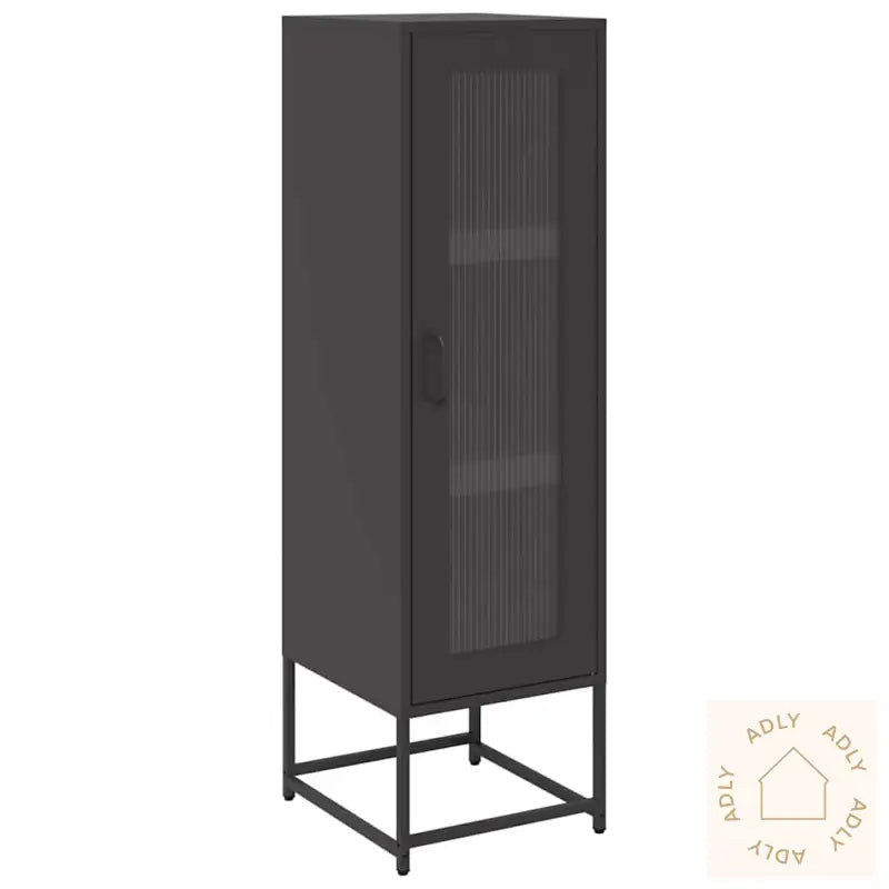 Highboard Sort 36X39X123 Cm Kaldvalset Stål