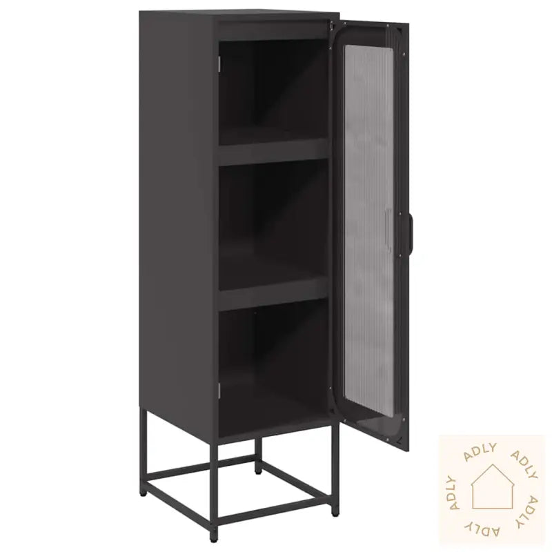 Highboard Sort 36X39X123 Cm Kaldvalset Stål