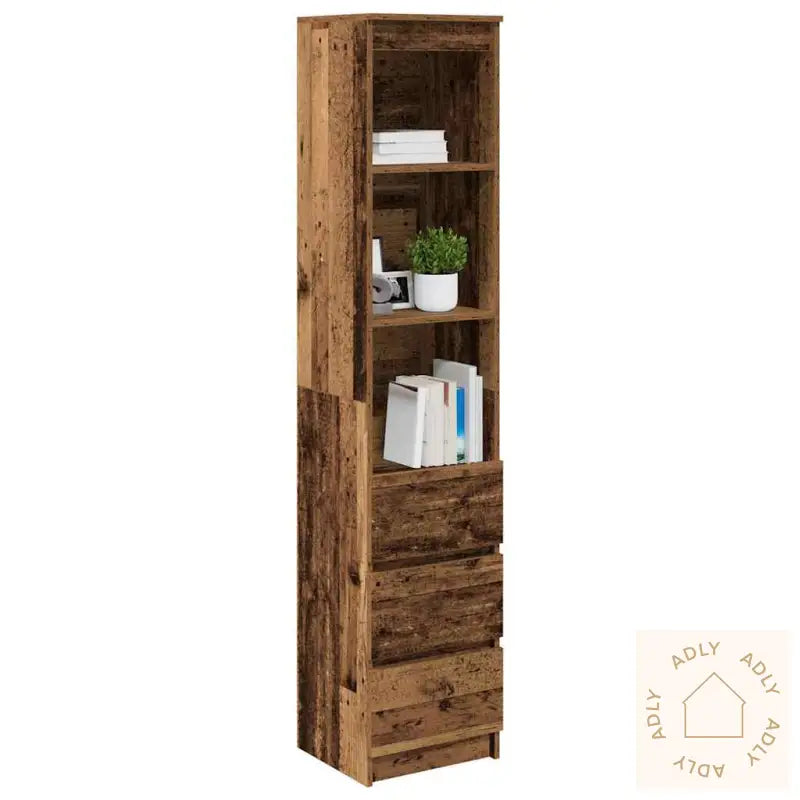 Highboard Gammelt Tre 37,5X35X180 Cm Konstruert Tre