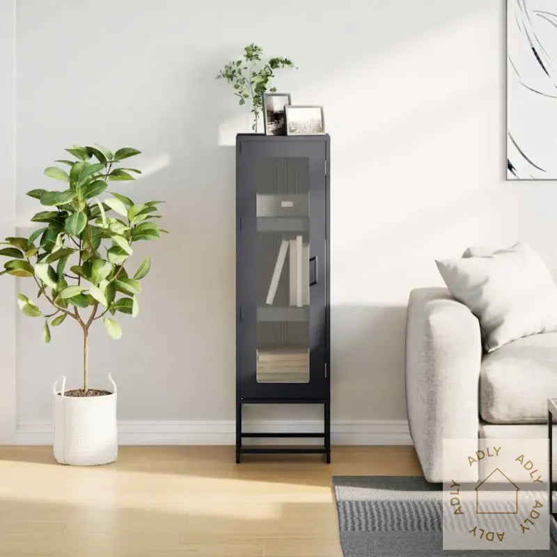 Highboard Antrasitt 36X39X123 Cm Kaldvalset Stål