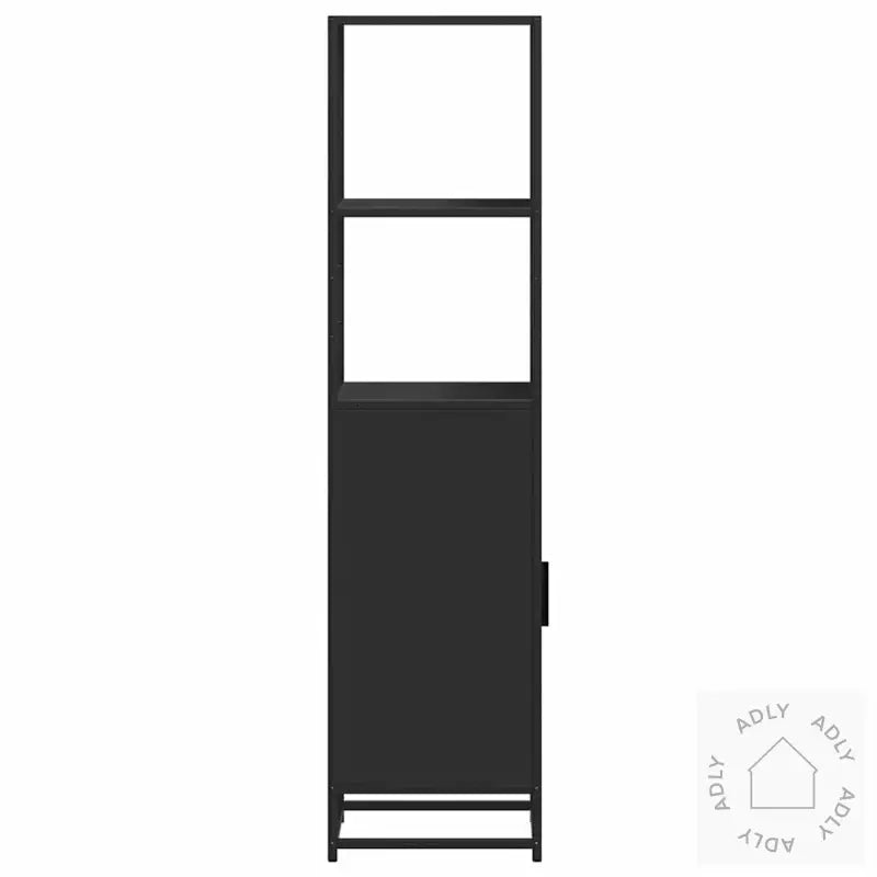 Highboard Svart 35,5X35X139 Cm Konstruert Tre Og Metall