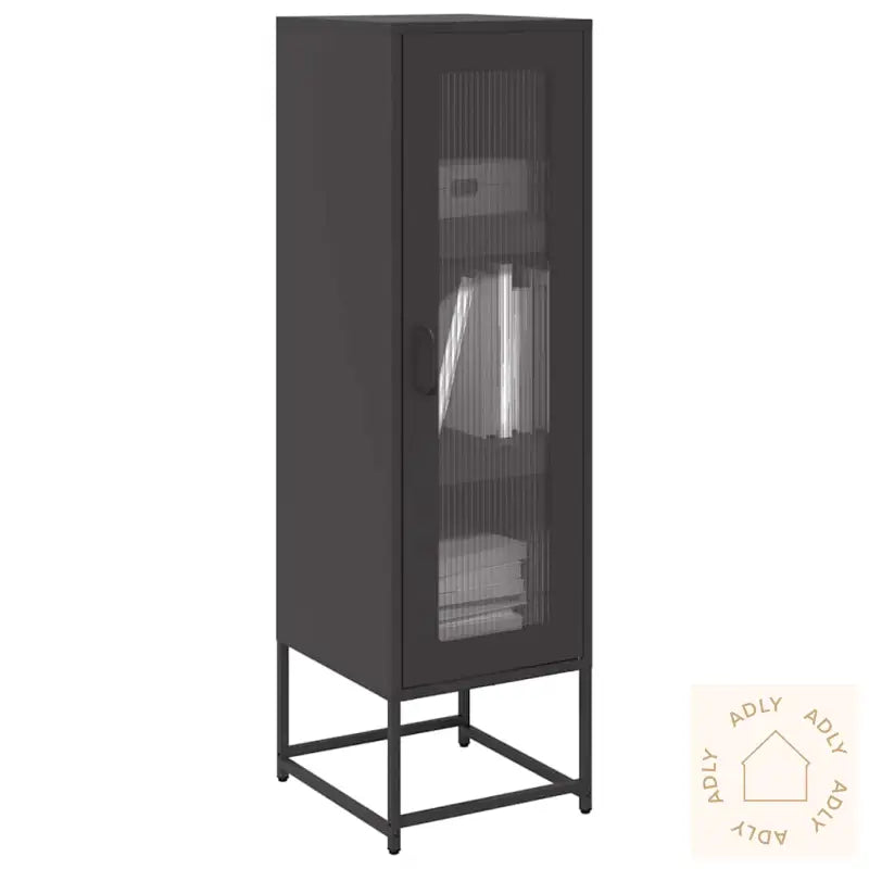 Highboard Sort 36X39X123 Cm Kaldvalset Stål