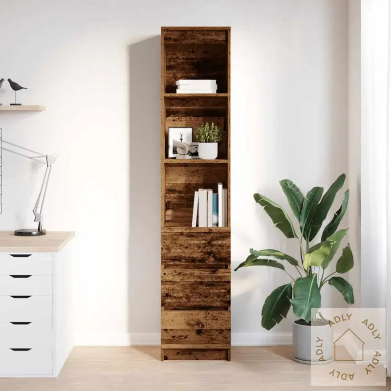 Highboard Gammelt Tre 37,5X35X180 Cm Konstruert Tre
