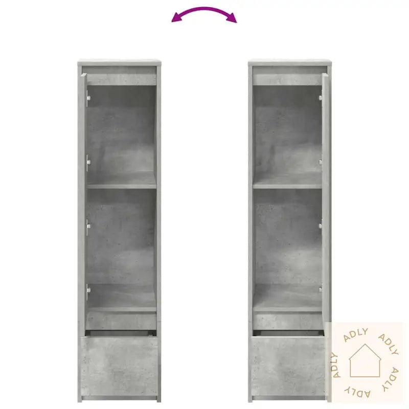 Highboard Betonggrå 29,5X34X119,5 Cm Konstruert Tre