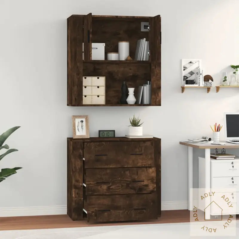Highboard Røkt Eik Konstruert Tre
