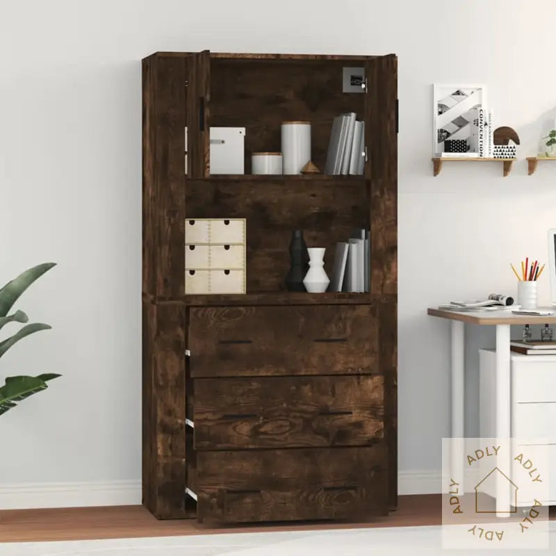 Highboard Røkt Eik Konstruert Tre