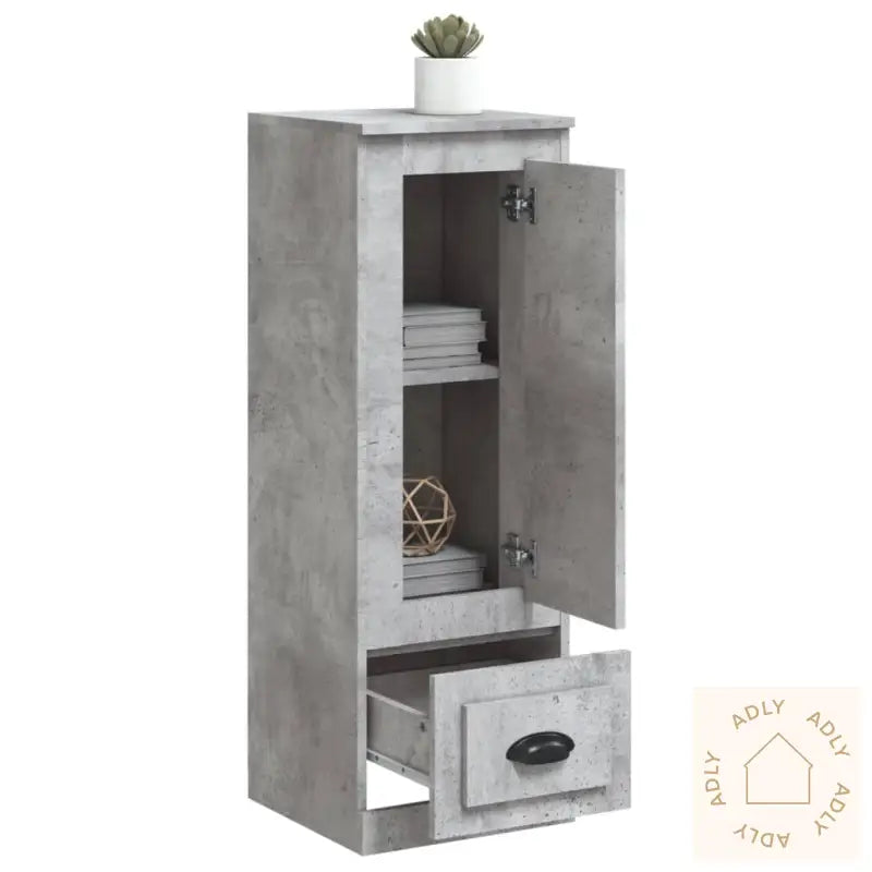 Highboard Betonggrå 36X35,5X103,5 Cm Konstruert Tre