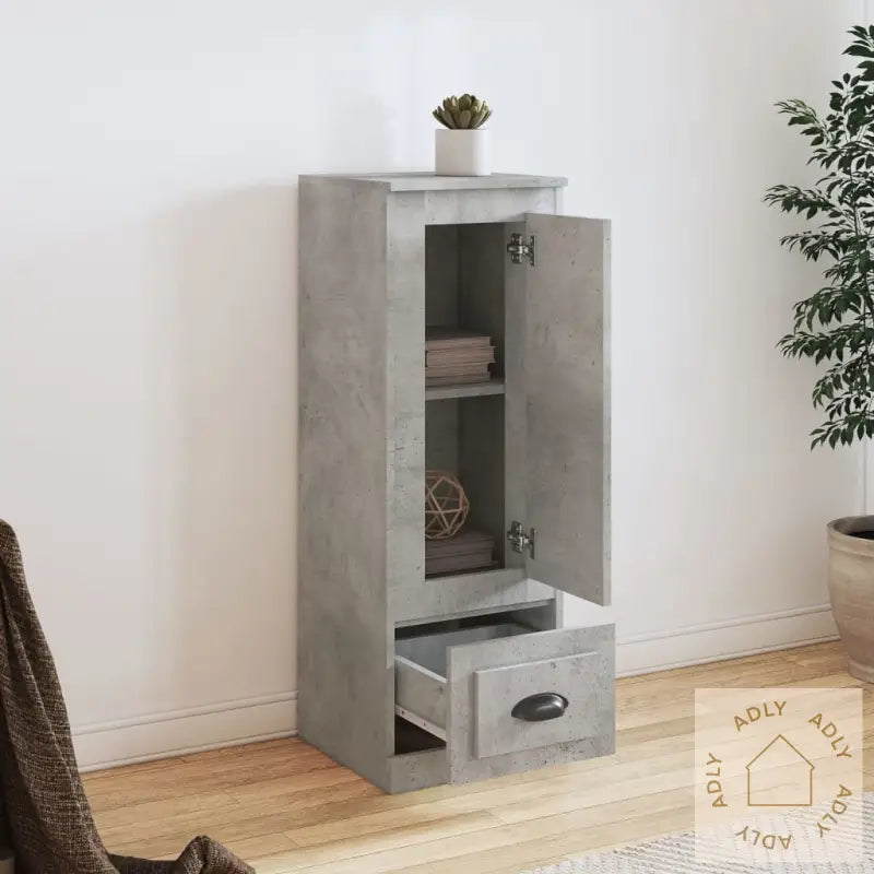 Highboard Betonggrå 36X35,5X103,5 Cm Konstruert Tre