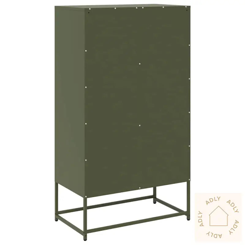 Highboard Olivengrønn 68X39X123 Cm Stål