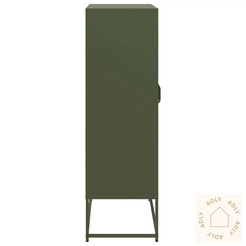 Highboard Olivengrønn 68X39X123 Cm Stål