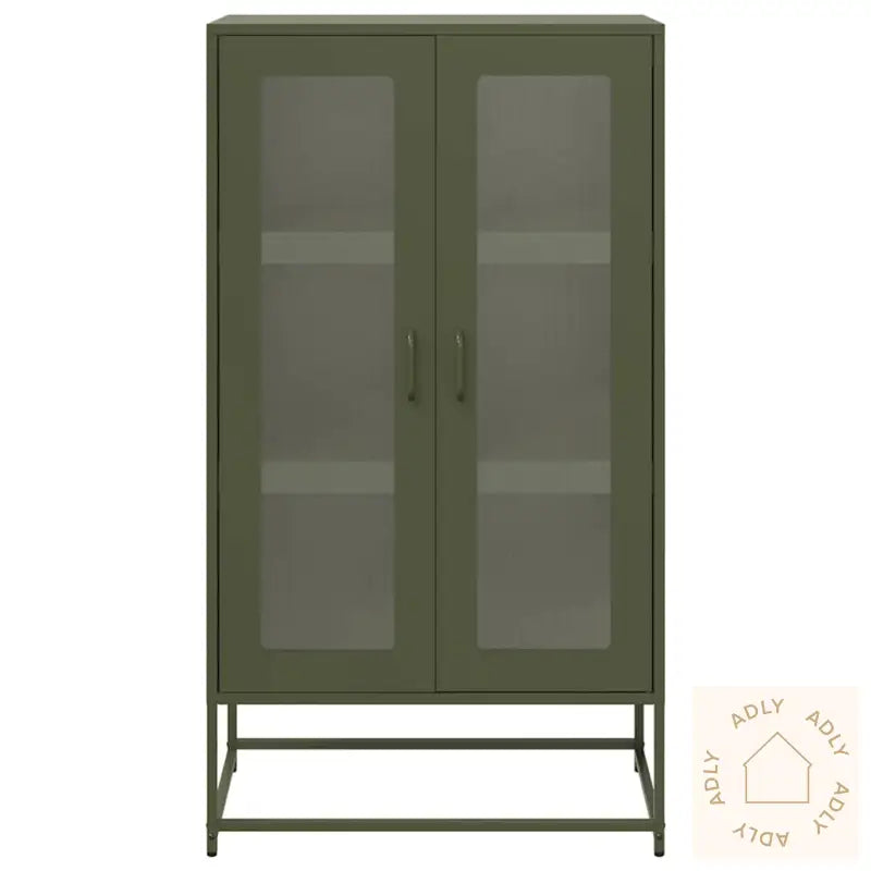 Highboard Olivengrønn 68X39X123 Cm Stål