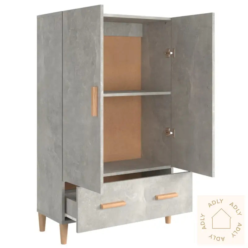 Highboard Betonggrå 70X31X115 Cm Konstruert Tre