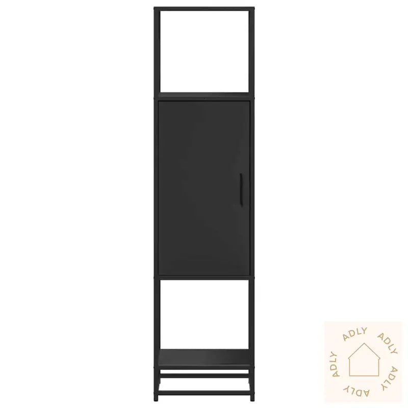 Highboard Svart 35,5X35X139 Cm Konstruert Tre Og Metall