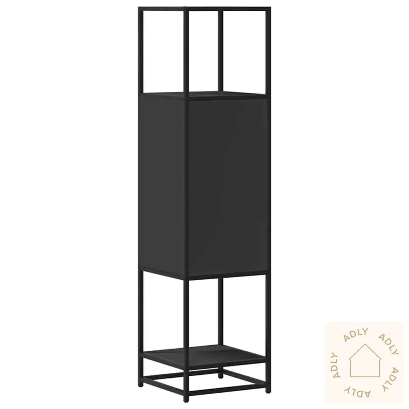 Highboard Svart 35,5X35X139 Cm Konstruert Tre Og Metall