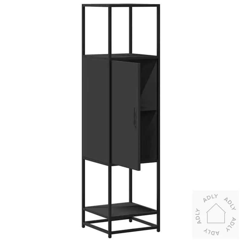 Highboard Svart 35,5X35X139 Cm Konstruert Tre Og Metall