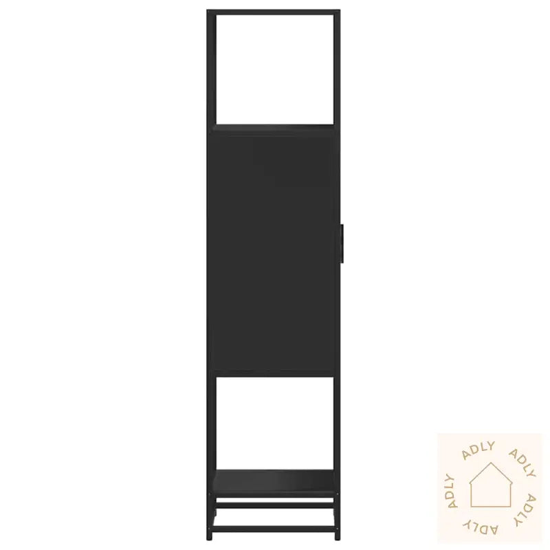 Highboard Svart 35,5X35X139 Cm Konstruert Tre Og Metall