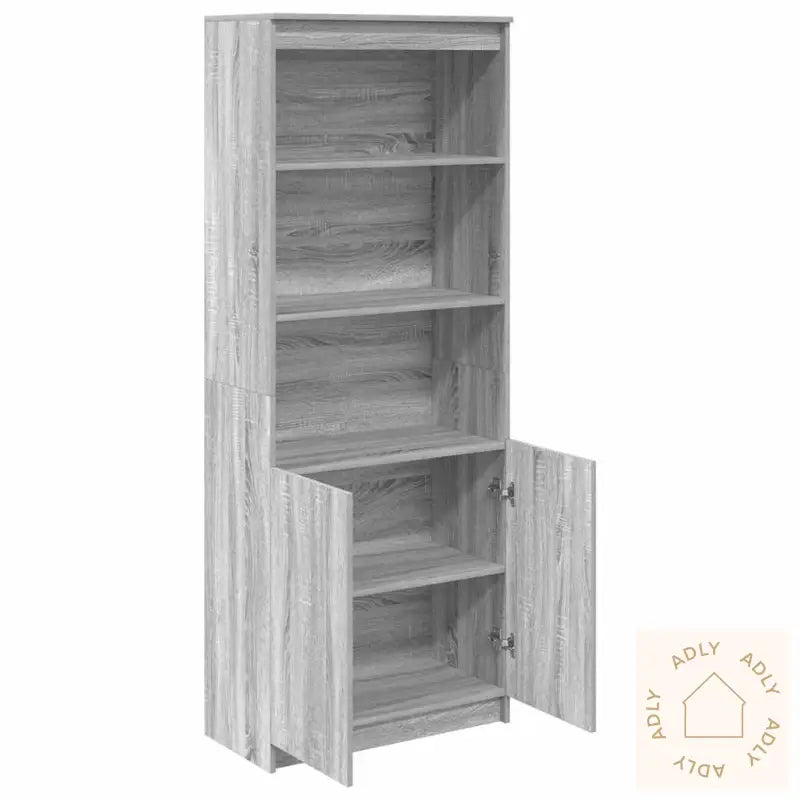 Highboard Grå Sonoma 70X35X180 Cm Konstruert Tre