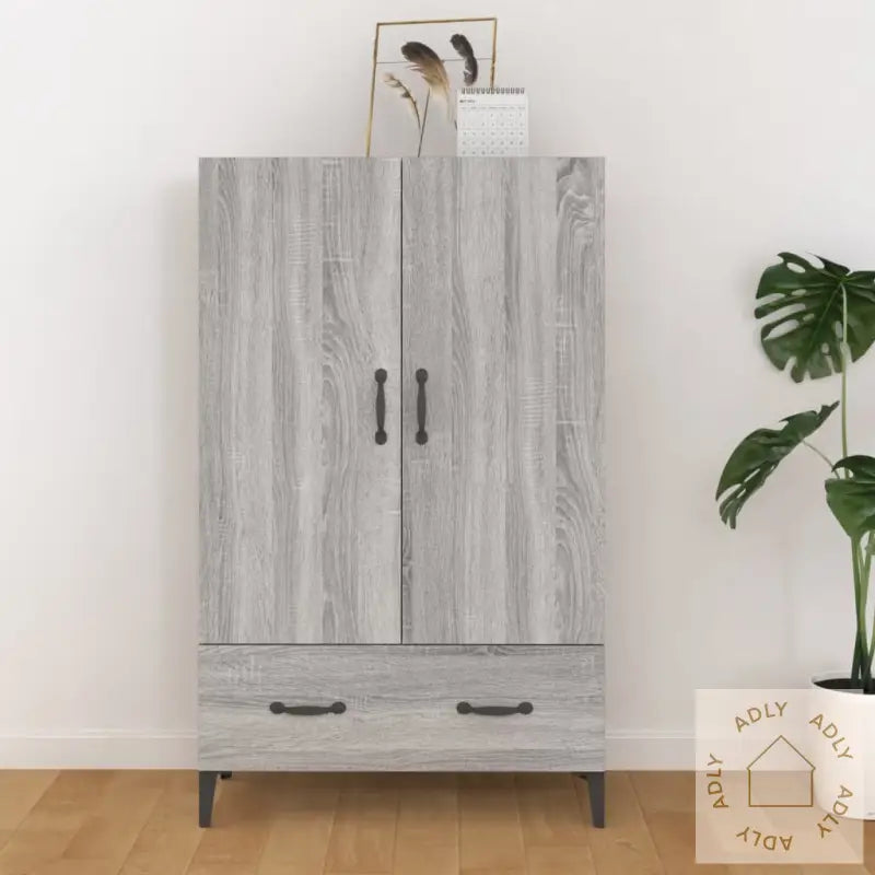 Highboard Grå Sonoma 70X31X115 Cm Konstruert Tre