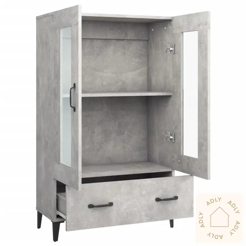 Highboard Betonggrå 70X31X115 Cm Konstruert Tre