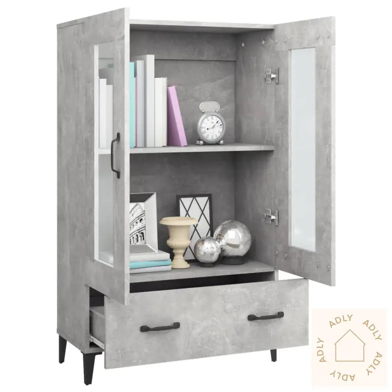 Highboard Betonggrå 70X31X115 Cm Konstruert Tre