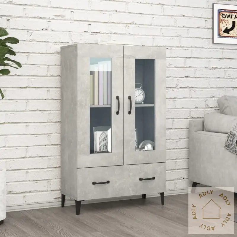 Highboard Betonggrå 70X31X115 Cm Konstruert Tre