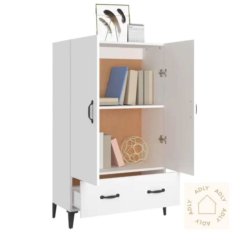 Highboard Hvit 70X31X115 Cm Konstruert Tre