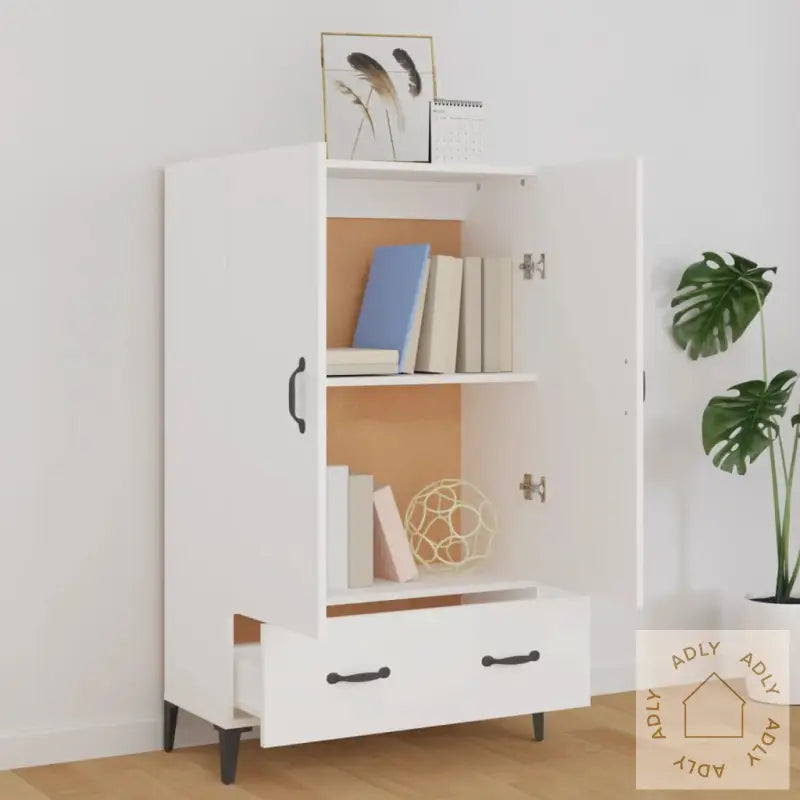 Highboard Hvit 70X31X115 Cm Konstruert Tre
