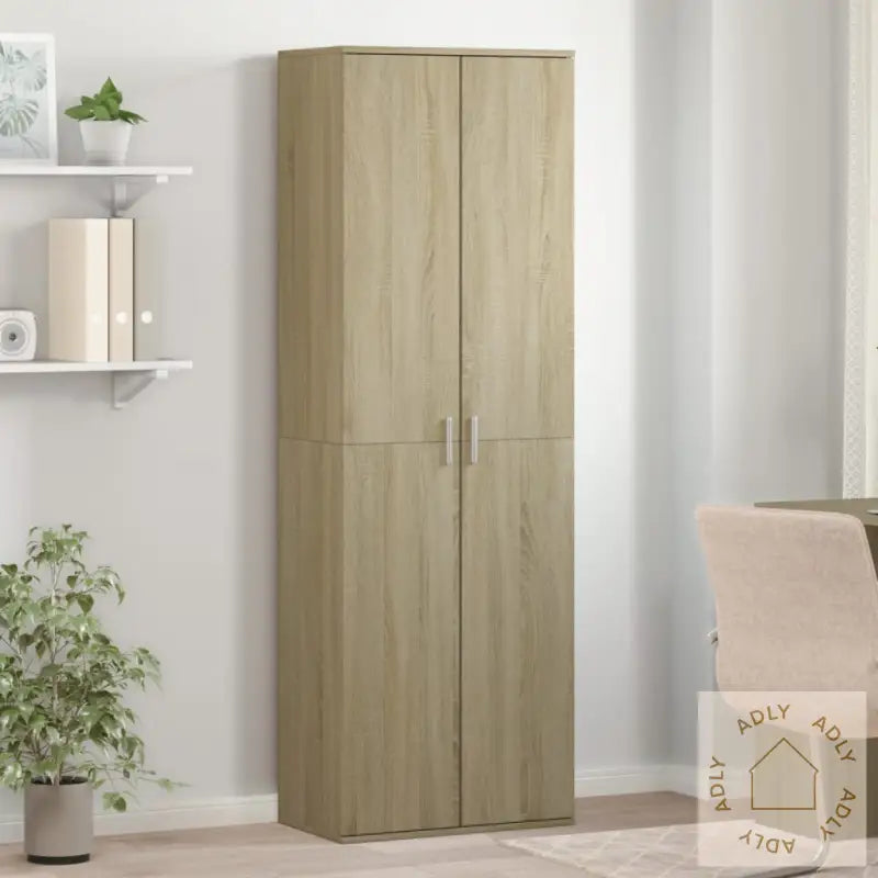 Highboard Sonoma Eik 60X35X180 Cm Konstruert Tre