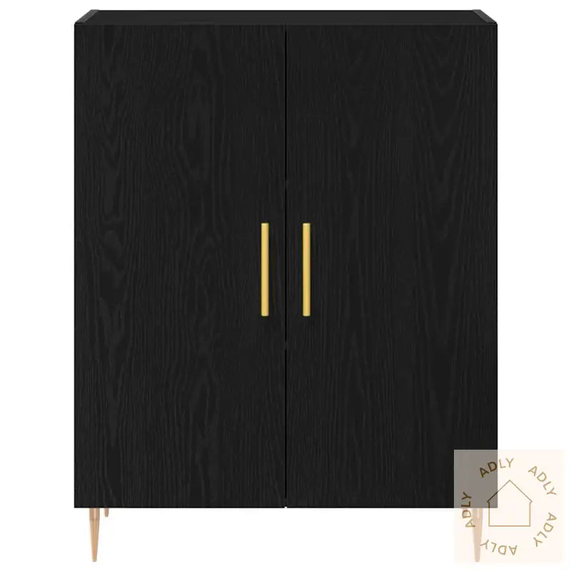 Highboard Svart Eik 69,5X34X180 Cm Sponplate