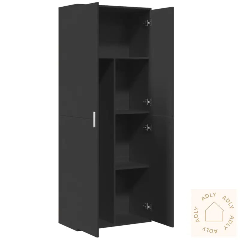 Highboard Svart 70X35X180 Cm Konstruert Tre