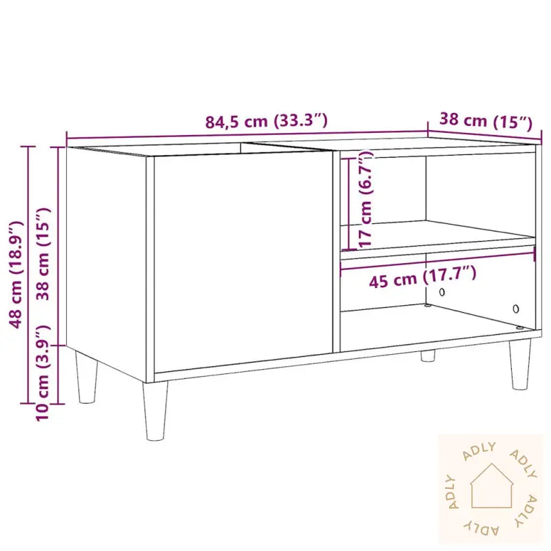 Plateskap Artisan Eik 84,5X38X48 Cm Konstruert Tre