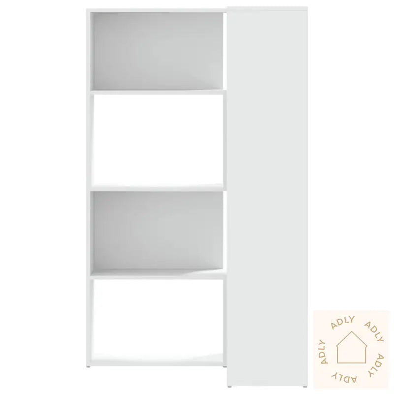 Bokhylle For Hjørne 4 Etasjer Hvit 85X85X140 Cm Konstruert Tre