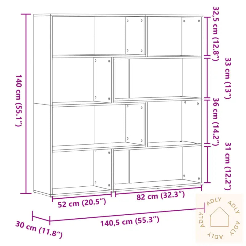 Bokhylle For Hjørne 4 Etasjer Hvit 85X85X140 Cm Konstruert Tre