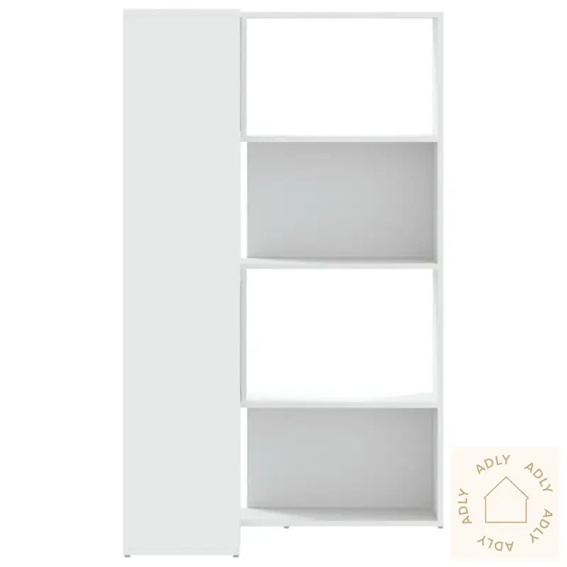 Bokhylle For Hjørne 4 Etasjer Hvit 85X85X140 Cm Konstruert Tre