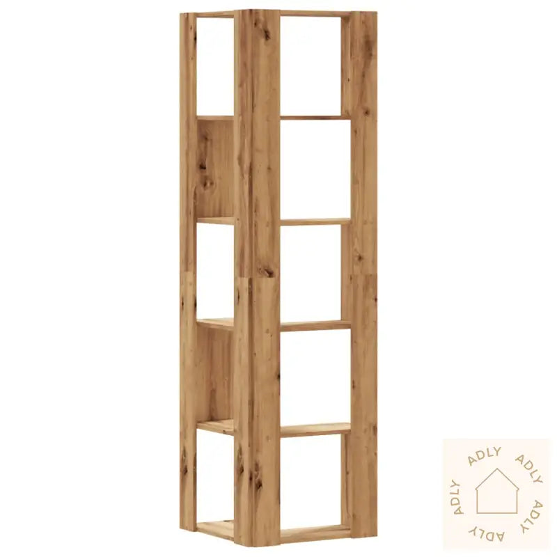 Bokhylle Hjørne 5 Lag Artisan Eik 50X50X179 Cm Konstruert Tre