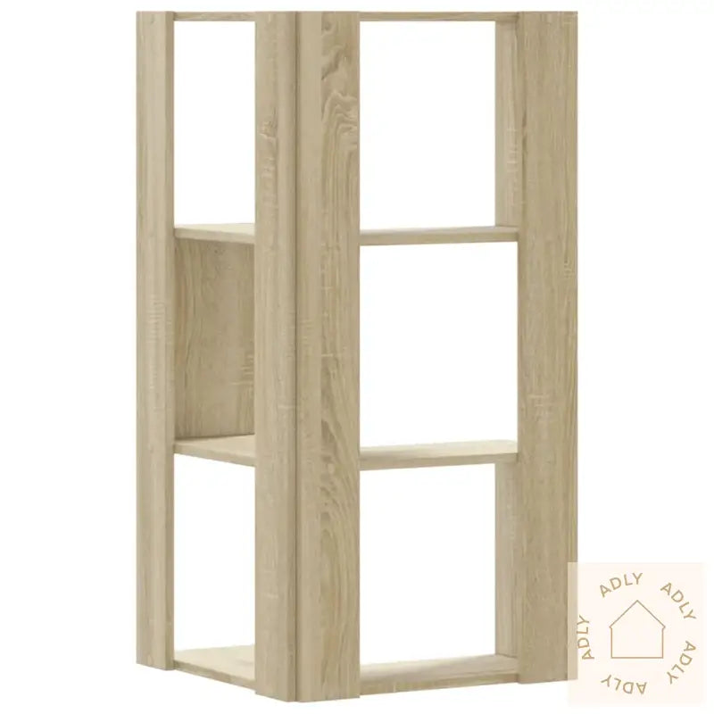 Bokhylle Hjørne 3 Lag Sonoma Eik 50X50X102 Cm Konstruert Tre