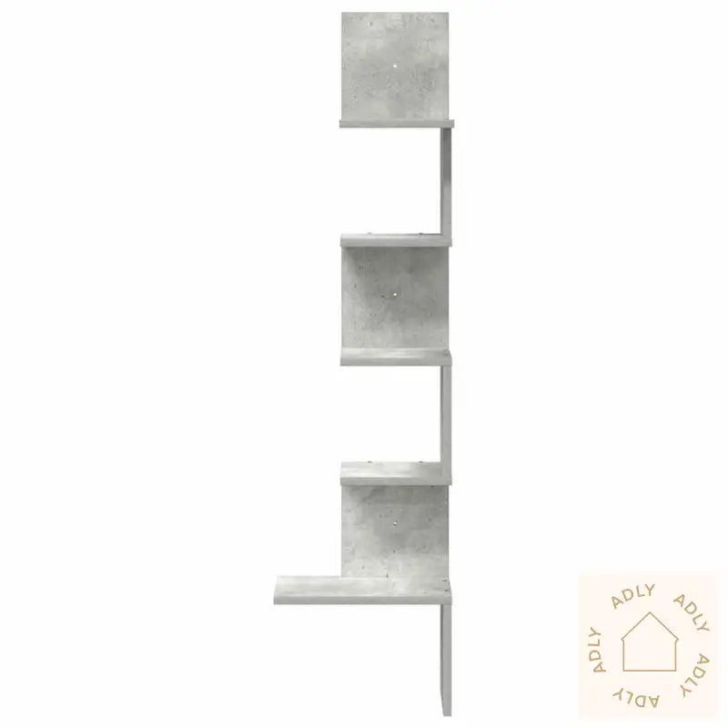 Veggmontert Hjørnehylle Betonggrå 32X32X127,5 Cm Konstruert Tre