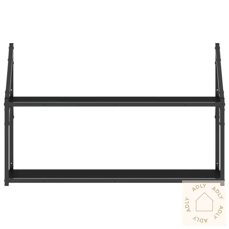 Vegghylle 3 Etasjer Svart 80X21X51 Cm Konstruert Tre