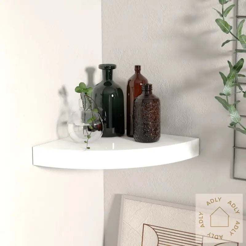 Flytende Vegghylle Høyglans Hvit 25X25X3,8 Cm Mdf