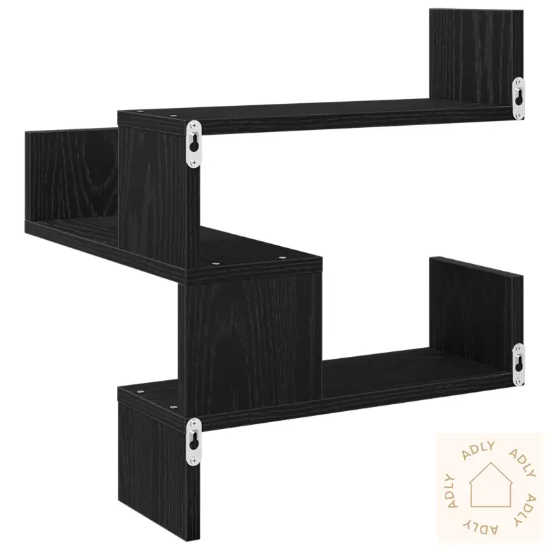 Vegghyller 2 Stk Svart Eik 40X40X49,5 Cm Konstruert Tre