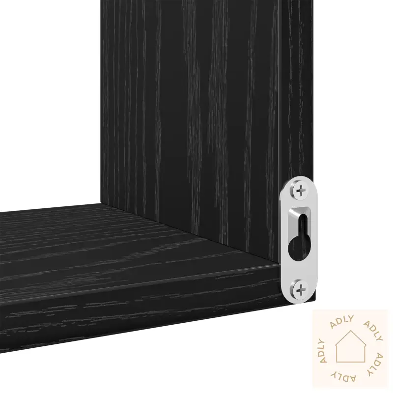 Vegghyller 2 Stk Svart Eik 40X40X49,5 Cm Konstruert Tre