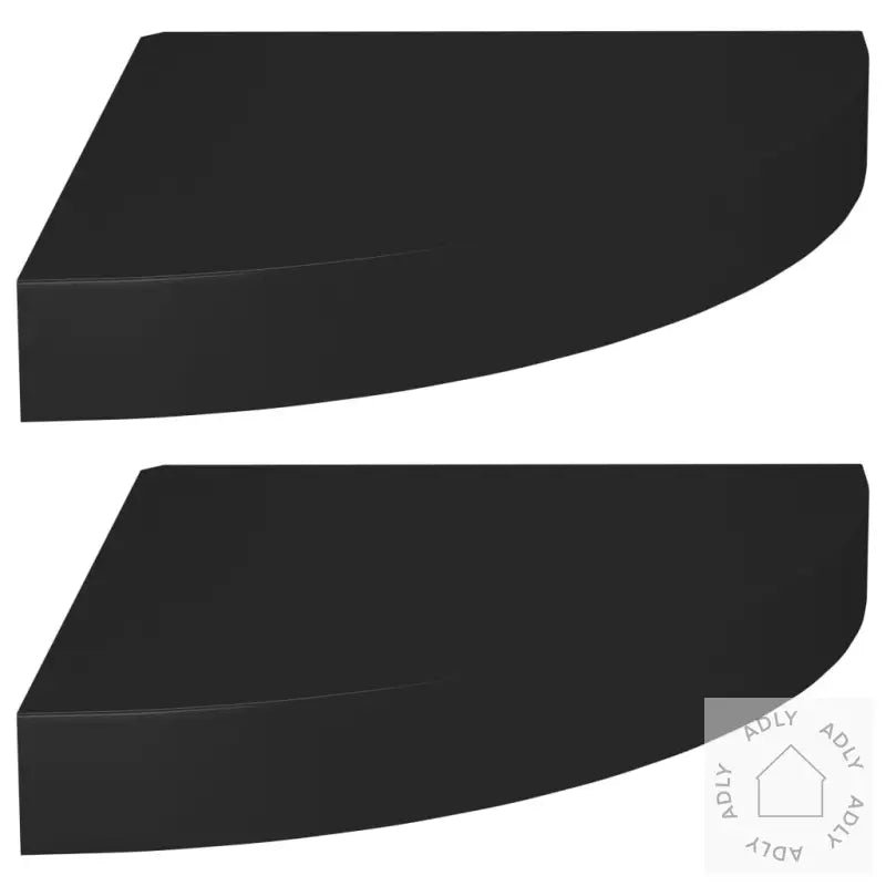 Flytende Vegghyller 2 Stk Svart 25X25X3,8 Cm Mdf