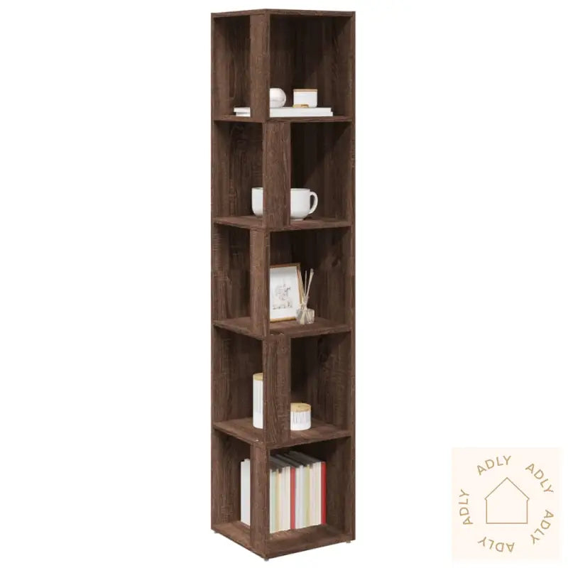 Hjørneskap Brun Eik 33X33X164,5 Cm Konstruert Tre